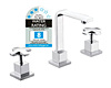 3pc Basin Tap Faucet Set - Bathroom Laundry Sink