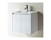 Bathroom Vanity 600 White Wall Hung Narrow Ceramic Basin Compact