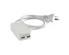 HPM White Twin 2.1A USB Charger With 1.5m Lead
