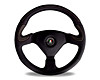 RACERPRO 350MM 3SPK BLACK LEATHER SPORTS STEERING WITH CENTRE PAD