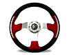 RACER III 350MM 3SPK BLACK/RED LEATHER WITH DRESS RING
