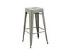 Set of 4x 75cm Tolix Retro Reproduction Cafe Bar Stools - Silver