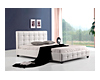 Queen PU Leather Deluxe Bed Frame White
