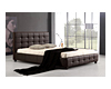 Queen PU Leather Deluxe Bed Frame Brown