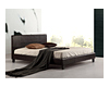 Queen PU Leather Bed Frame Brown