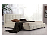 King PU Leather Deluxe Bed Frame White