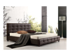 King PU Leather Deluxe Bed Frame Brown