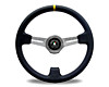 MONZA CLASSIC 365mm 3 SPOKE BLACK LEATHER
