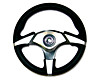 ROCKET 350MM 3 SPOKE BLACK LEATHER